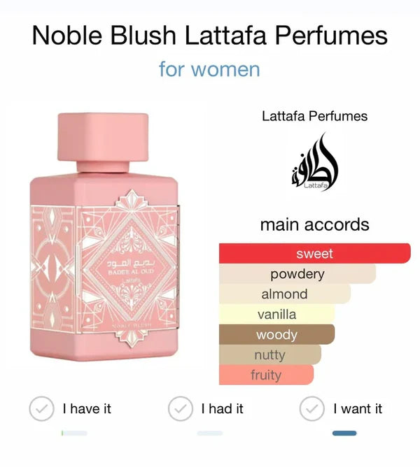 Badee Al Oud Noble Blush EDP 100ml de Lattafa- MUJER